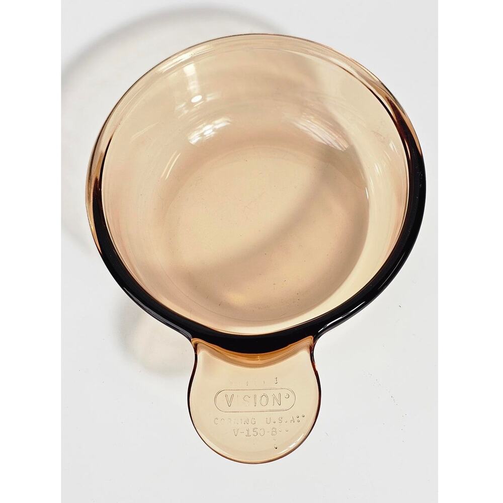 Vintage 80s Corning Vision V-150-B Grab-It Bowl Amber